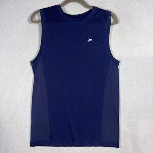 Fabletics Mens Navy Blue Mesh Athletic Training Tank Top Sleeveless Shirt Small
